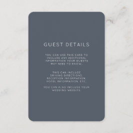 Romantic Dusty Blue Wedding Guest Details Begleitkarte