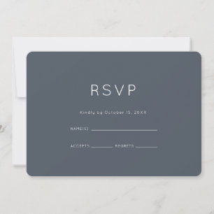 Romantic Dusty Blue Wedding RSVP Einladung