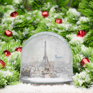 Romantic Eiffel Tower Paris Snow Globe – Vintage Schneekugeln