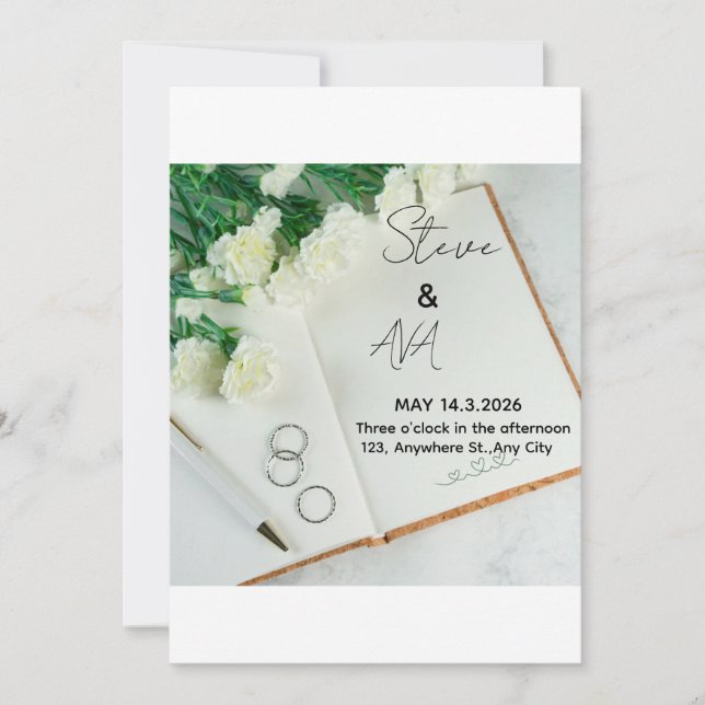Romantic Elegant Wedding Invitation | Soft & Timel Einladung (Vorderseite)