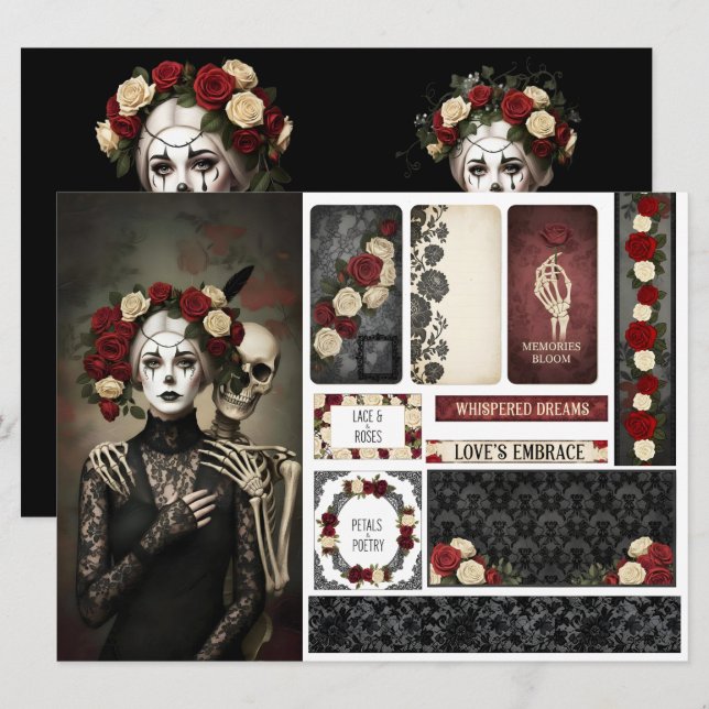 Romantic Ephemera Sheet  Karte (Vorne/Hinten)