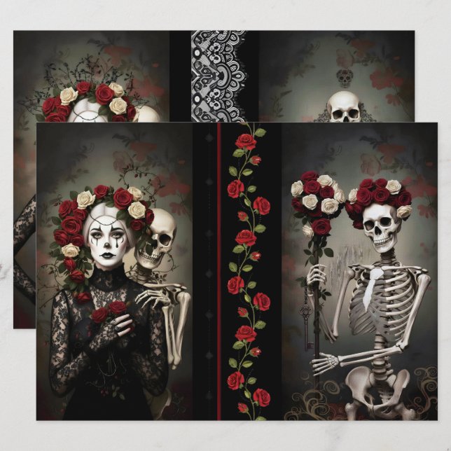 Romantic Ephemera Sheet  Karte (Vorne/Hinten)