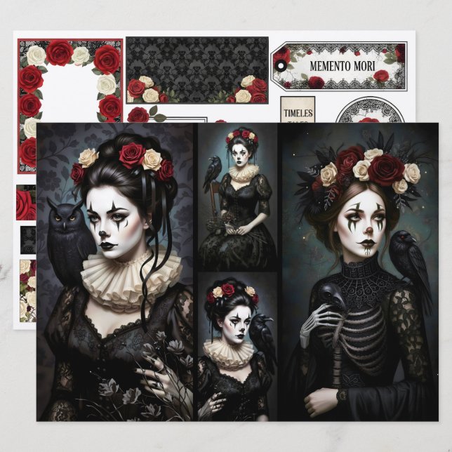 Romantic Ephemera Sheet  Karte (Vorne/Hinten)