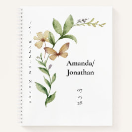 Romantic Field Flower Papillon Mariage Livre d'inv