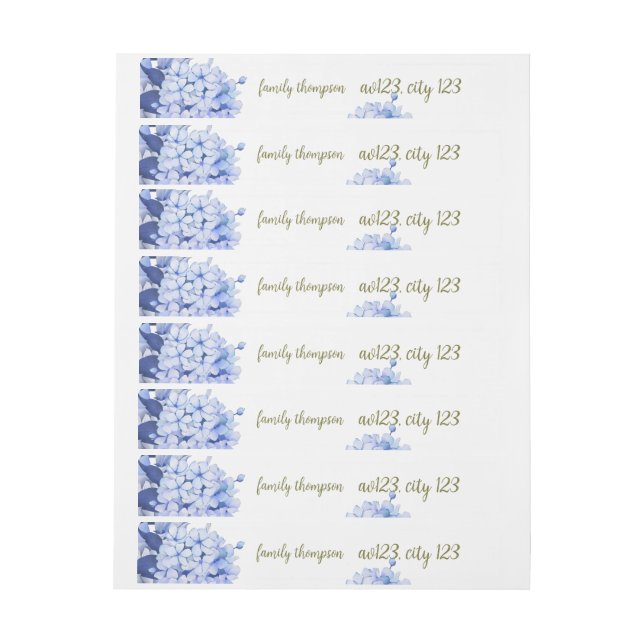 Romantic Field purple Flowers Rundum-Adressaufkleber (Bogen)