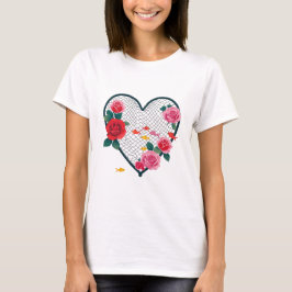 Romantic Fishing Heart Net – Women's T-Shirt