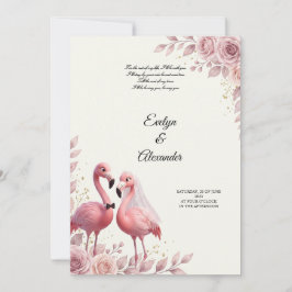 Romantic Flamingo Wedding Einladung