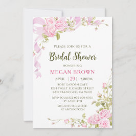 Romantic Floral Bridal Shower Elegant Gadren Style Einladung