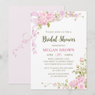 Romantic Floral Bridal Shower Elegant Gadren Style Einladung