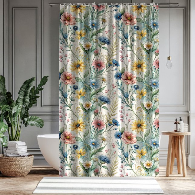 Romantic Floral Curtain Pastel Gift for Parents Duschvorhang (Romantic Floral Curtain Pastel Gift for Parents)