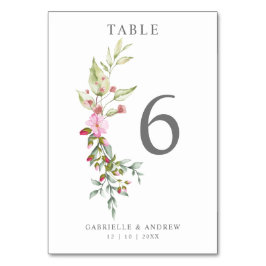 Romantic Floral Garland in Pink for Wedding Tischnummer