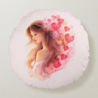 Romantic Floral Love Pillow Soft Valentine Home Rundes Kissen