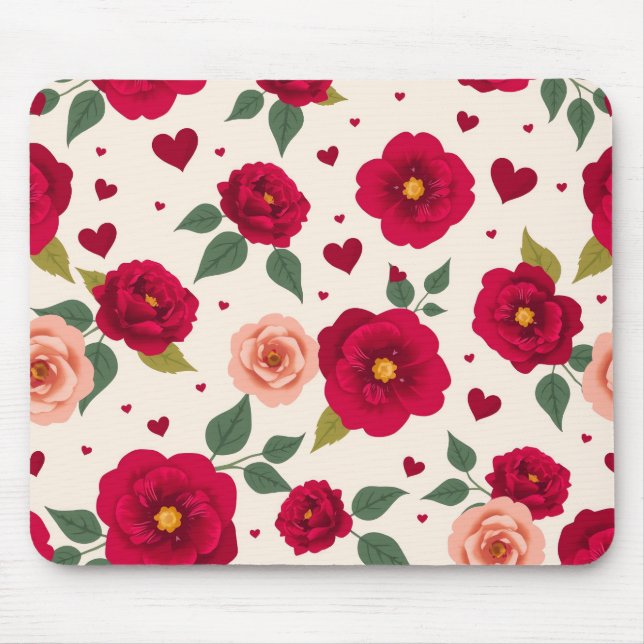 Romantic Floral Pattern Mouse Pad Mousepad (Vorne)