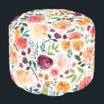 Romantic Floral Pattern Round Pouf Hocker<br><div class="desc">Romantic Floral Pattern Round Pouf</div>