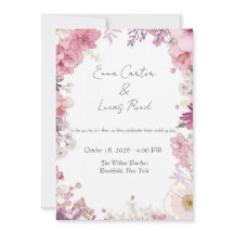 Romantic Floral Wedding Invitation Card