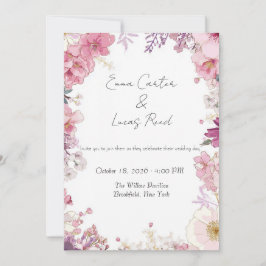 Romantic Floral Wedding Invitation Card