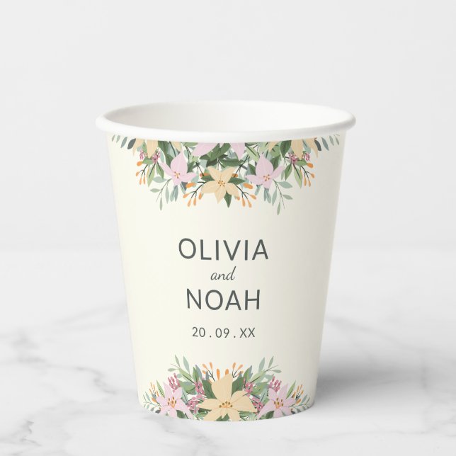 Romantic floral wedding pappbecher (Vorderseite)