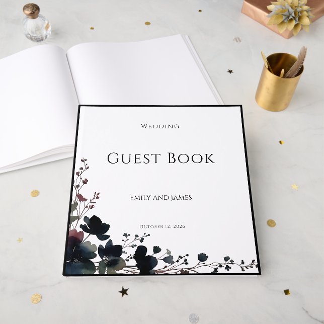 Romantic Floral Wedding Soft Elegant Gästebuch (Vorderseite offen)