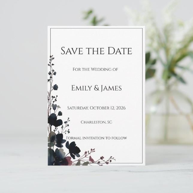 Romantic Floral Wedding Soft Elegant Save The Date (Stehend Vorderseite)