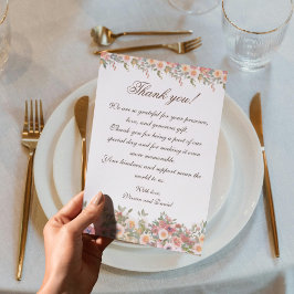 Romantic Floral Wedding Thank You Card Dankeskarte