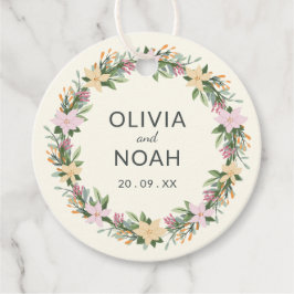Romantic floral wreath wedding geschenkanhänger