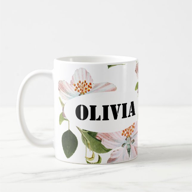 Romantic flowers blooming garden kaffeetasse (Links)