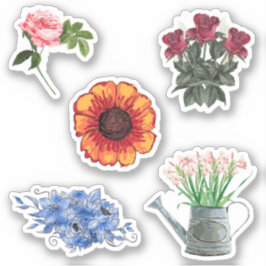 Romantic flowers in English cottage garden Aufkleber