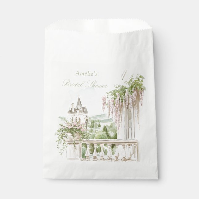 Romantic French Garden Chateau Bridal Shower  Geschenktütchen (Vorderseite)
