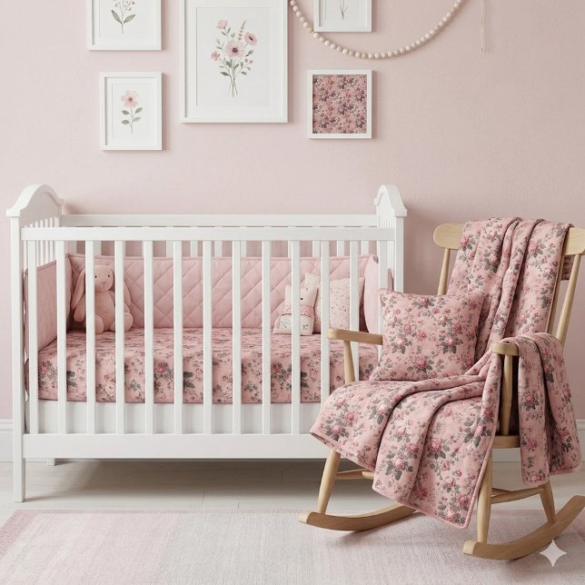 Romantic French Rococo Rose Garden Toile Pattern  Stoff (Romantic French Rococo Rose Garden Toile Pattern Fabric)