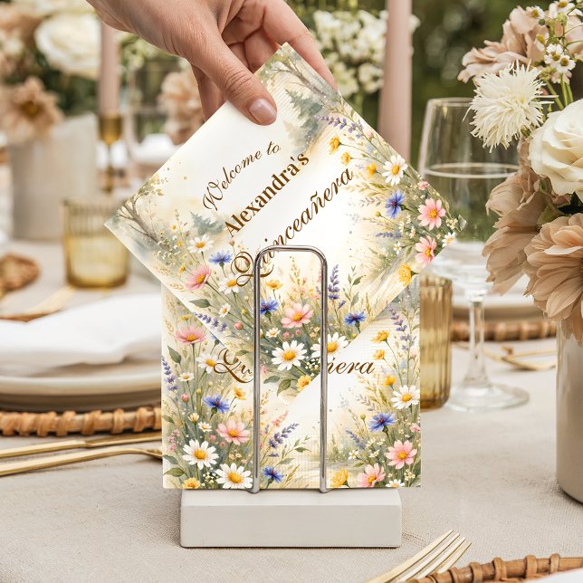 Romantic Garden Bloom Quinceañera Serviette (Von Creator hochgeladen)