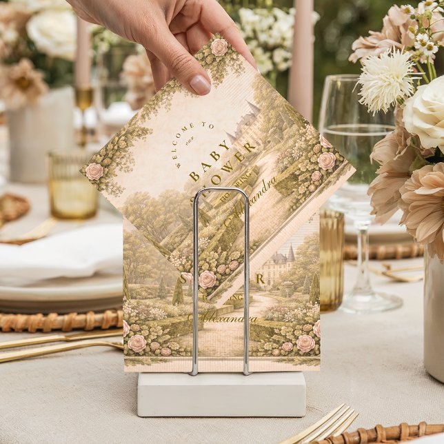 Romantic Garden Estate Path Baby Shower Serviette (Von Creator hochgeladen)