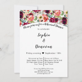 Romantic Garden Floral Probe Dinner Einladung