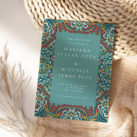 Romantic Geometric Mandala weich blau grau und rot