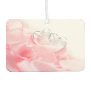 Romantic Glass Hearts Rose Petals Autolufterfrischer