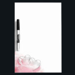 Romantic Glass Hearts Rose Petals Memoboard<br><div class="desc">Elegante und romantische Illustration mit zwei Glasherzen auf einem Bett mit weißen rosa Rosenblättern.</div>