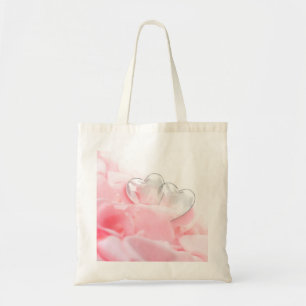 Romantic Glass Hearts Rose Petals Tragetasche
