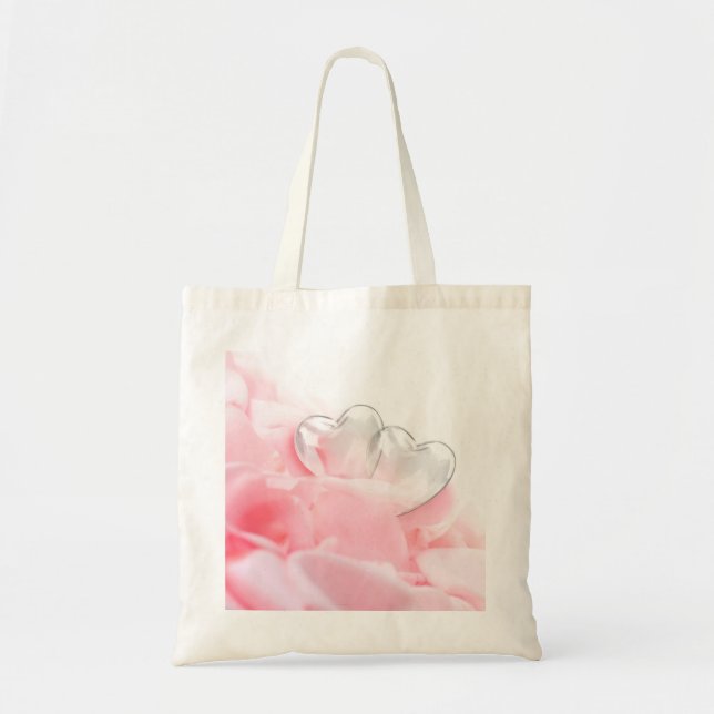 Romantic Glass Hearts Rose Petals Tragetasche (Vorne)