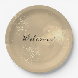 Romantic glitter gold art pappteller