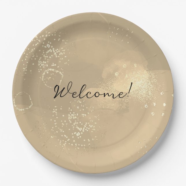 Romantic glitter gold art pappteller (Vorderseite)