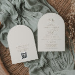 Romantic Gold Ivory Monogram QR Code Arch Wedding Einladung<br><div class="desc">Diese romantische Gold- und Elfenbeinmonogramm QR-Codec-Hochzeitseinladung ist perfekt für eine einfache Hochzeit. Das moderne klassische Design besticht durch extravagante Wirbel und skurrile Schnörkel mit herrlich eleganten, handgezeichneten Imitaten, die auf Champagner-Goldfolie-Typografie setzen. Rett Papier durch einen QR-Code für den Gast, um Details, UAWG oder beides anzuzeigen. Bitte beachten Sie: Dieses Design...</div>