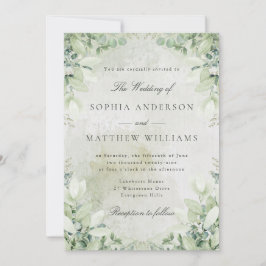 Romantic Greenery Frame Wedding Invitation Einladung