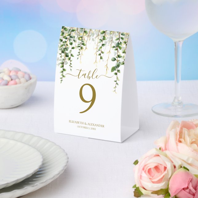 Romantic Greenery Garland Tischaufsteller (In Situ (Hochzeit))