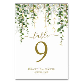 Romantic Greenery Garland Tischnummer