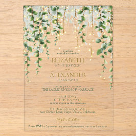 Romantic Greenery Garland Wedding Invitation Acryleinladungen