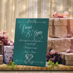 Romantic Heart Cards & Gifts - Türkis Sockelschild