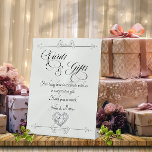 Romantic Heart Cards & Gifts - Weiße Perle Sockelschild