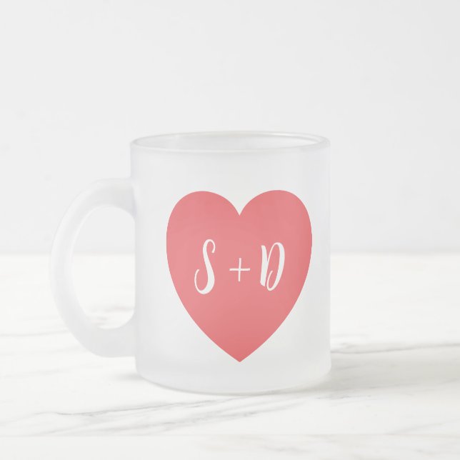 Romantic Heart Customizable White Initials Gift  Mattglastasse (Links)