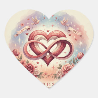 Romantic Heart Infinity Design Herz-Aufkleber