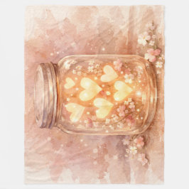 Romantic Heart Jar Throw Blanket Fleecedecke