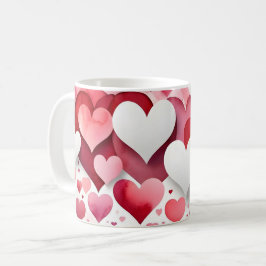 Romantic Heart Pattern Coffee Mug Kaffeetasse